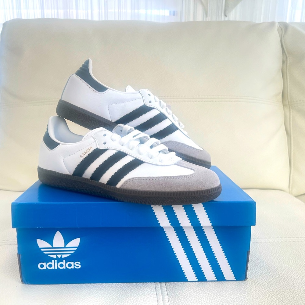 NEW Adidas Samba OG B75806 Size Women 7 / Men 6- White Black Retro Shoes Sneaker